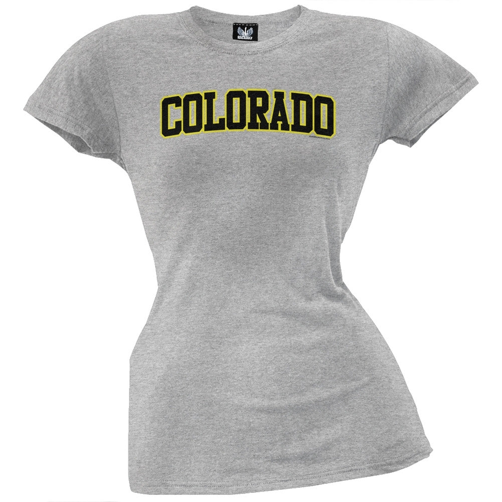 Colorado Juniors T-Shirt Juniors T-Shirts Old Glory LG Grey