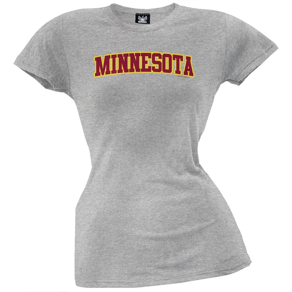Minnesota Juniors T-Shirt Juniors T-Shirts Old Glory LG Grey