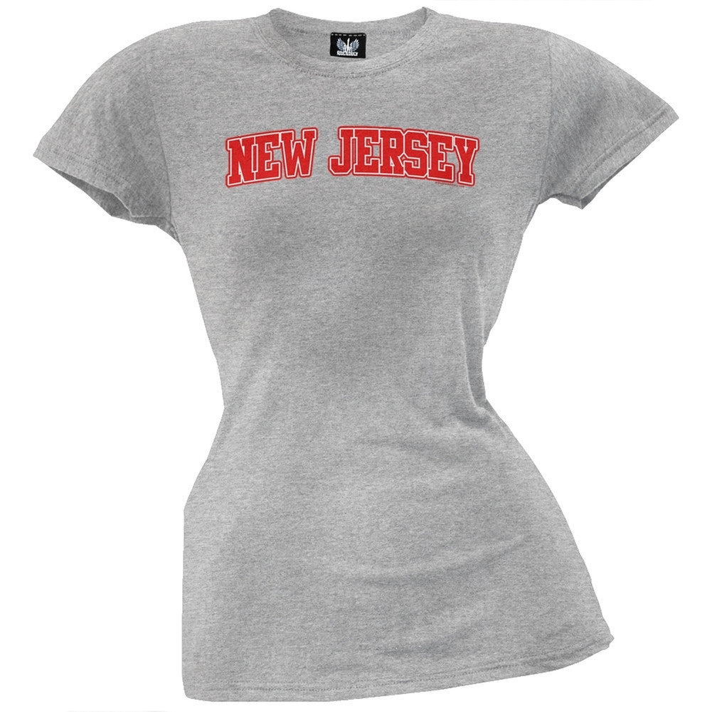 New Jersey Juniors T-Shirt Juniors T-Shirts Old Glory LG Grey