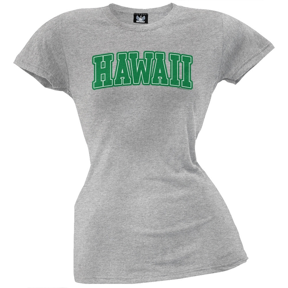 Hawaii Juniors T-Shirt Juniors T-Shirts Old Glory LG Grey