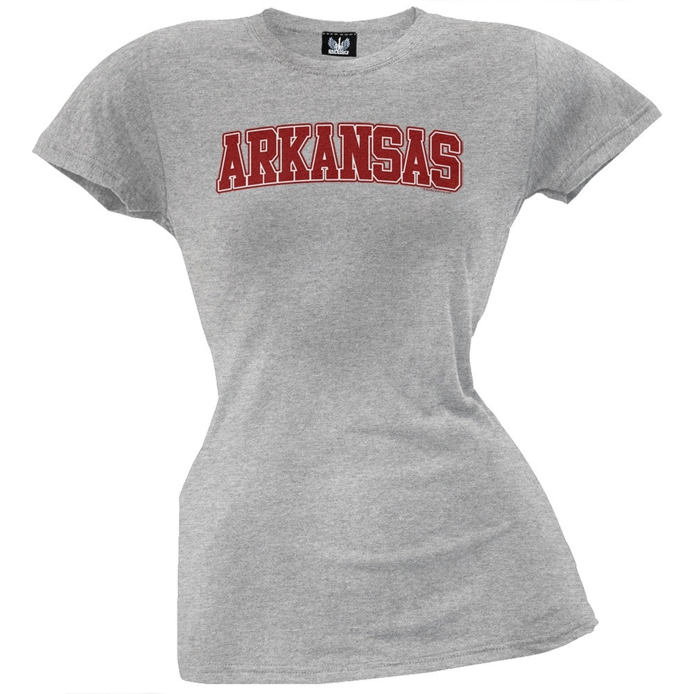 Arkansas Juniors T-Shirt Juniors T-Shirts Old Glory LG Grey