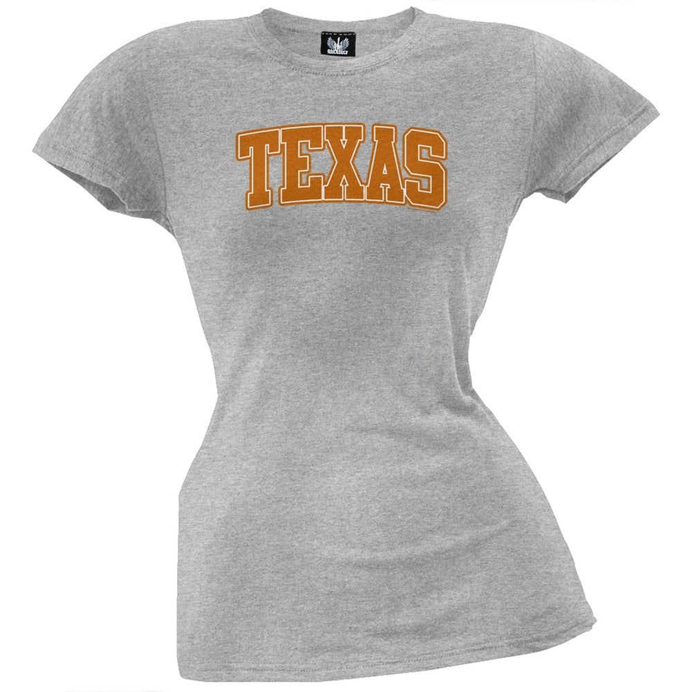 Texas Juniors T-Shirt Juniors T-Shirts Old Glory LG Grey