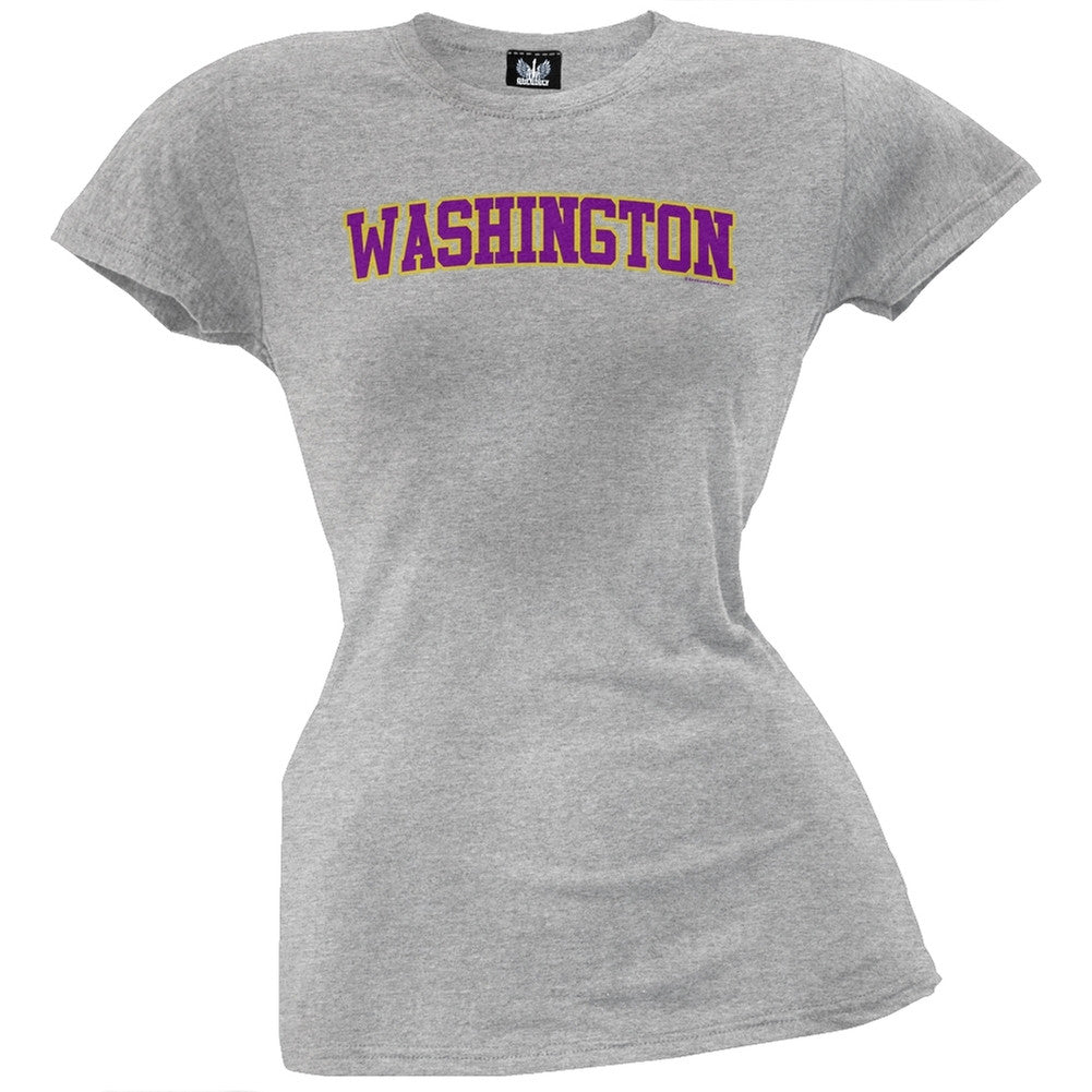 Washington Juniors T-Shirt Juniors T-Shirts Old Glory SM Grey