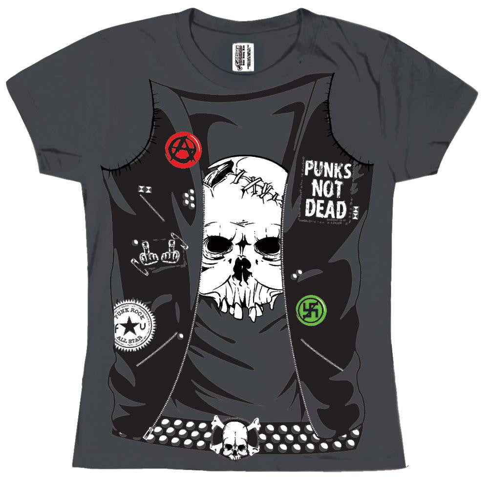 Punk Rock Costume Juniors T-Shirt Juniors T-Shirts Old Glory 2XL Grey