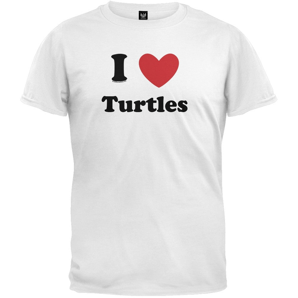 I Heart Turtles T-Shirt Men's T-Shirts Old Glory 2XL White