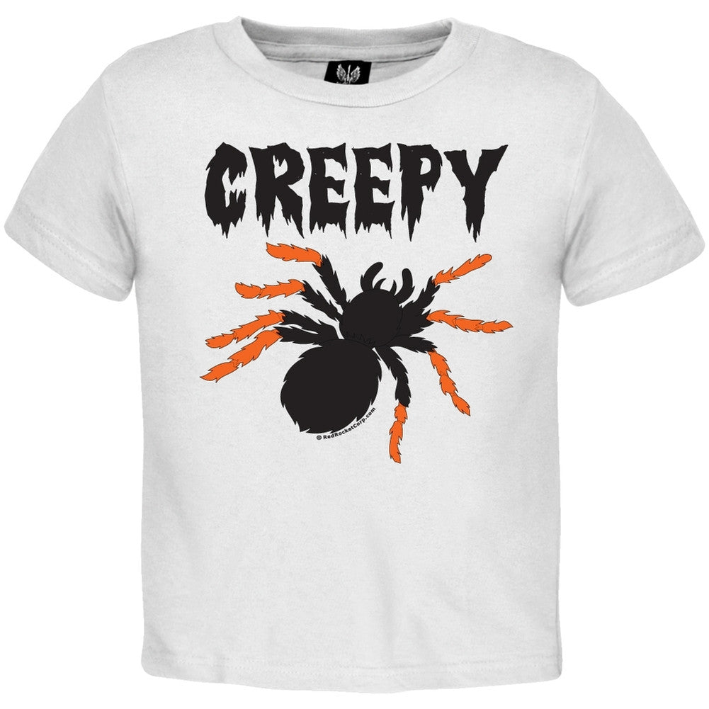 Halloween Creepy Spider Toddler T-Shirt Toddler T-Shirts Old Glory 2T White