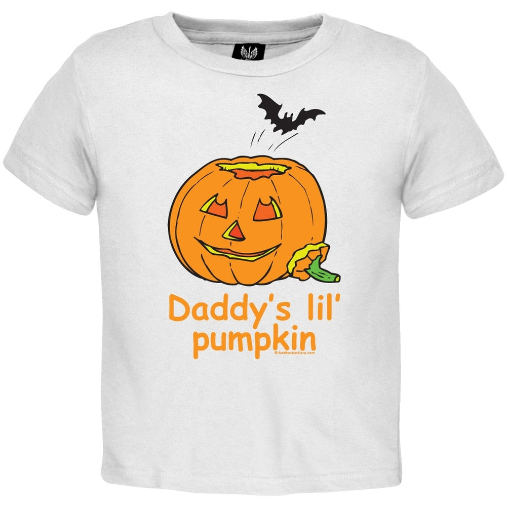 Halloween Daddy's Pumpkin Toddler T-Shirt Toddler T-Shirts Old Glory 2T White