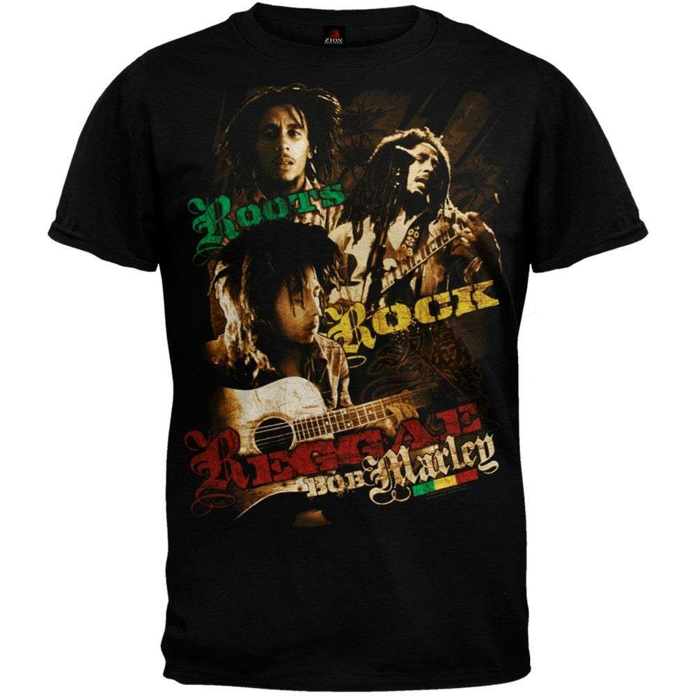 Bob Marley - Roots Rock Photos T-Shirt Men's T-Shirts Bob Marley SM Black