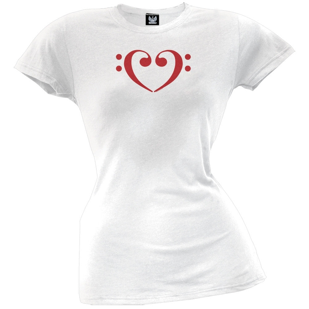 Bass Heart Juniors T-Shirt Juniors T-Shirts Old Glory