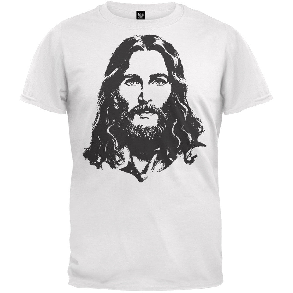 Jesus Silhouette T-Shirt Men's T-Shirts Old Glory 2XL White