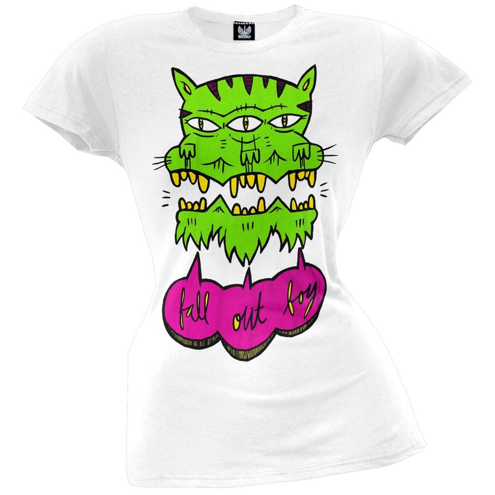 Fall Out Boy - 3 Tigers Juniors T-Shirt Juniors T-Shirts Fall Out Boy MD White