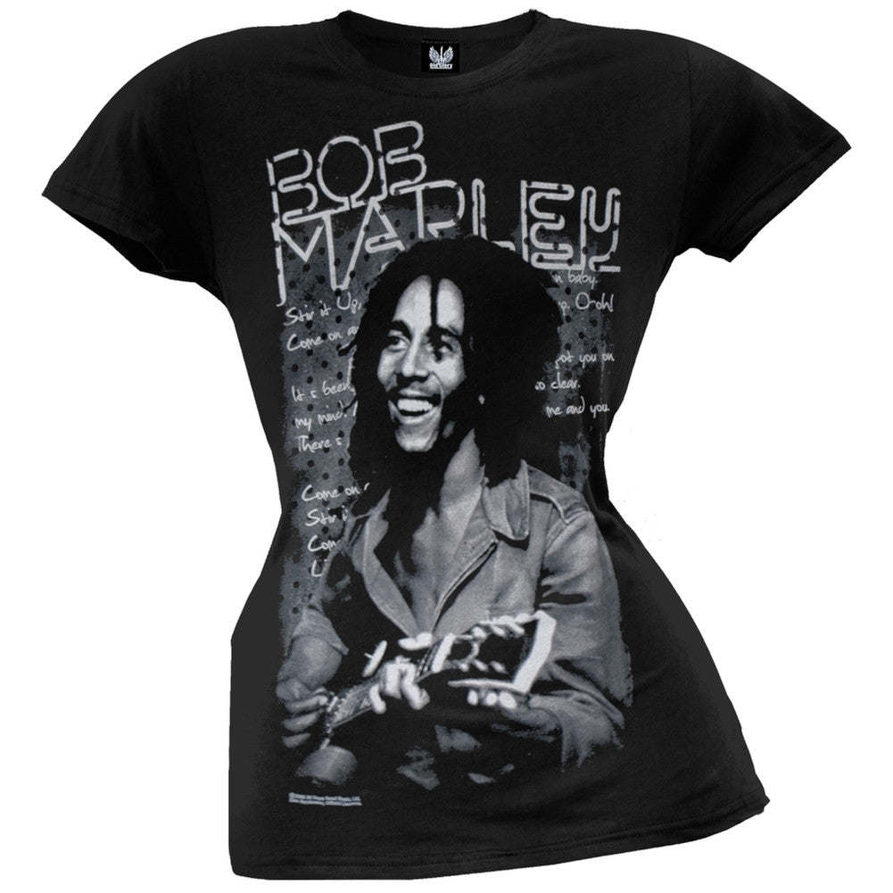 Bob Marley - Stir It Up Juniors T-Shirt Juniors T-Shirts Bob Marley SM Black