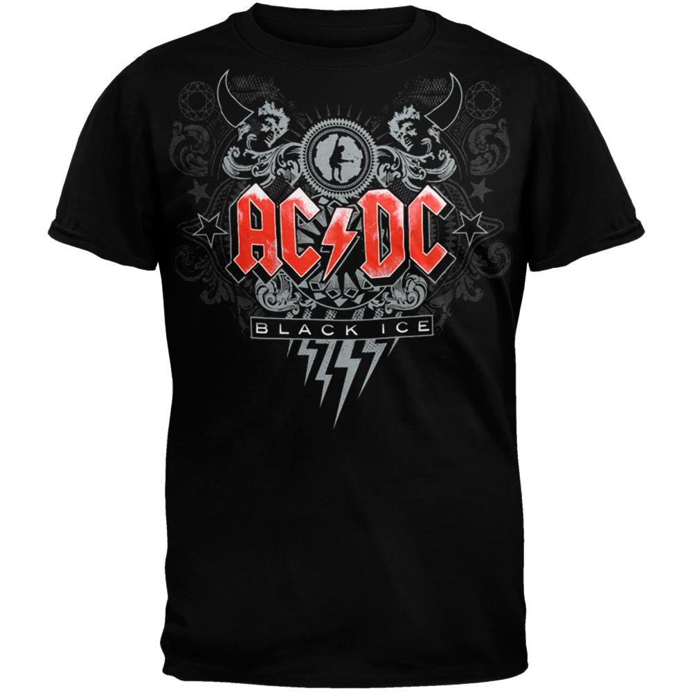 AC/DC - Lightning Black Ice T-Shirt Men's T-Shirts AC/DC SM Black