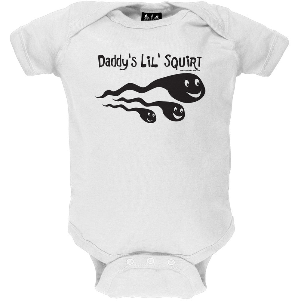 Daddy's Lil' Squirt Baby One Piece Baby One Piece Old Glory 0-6M White
