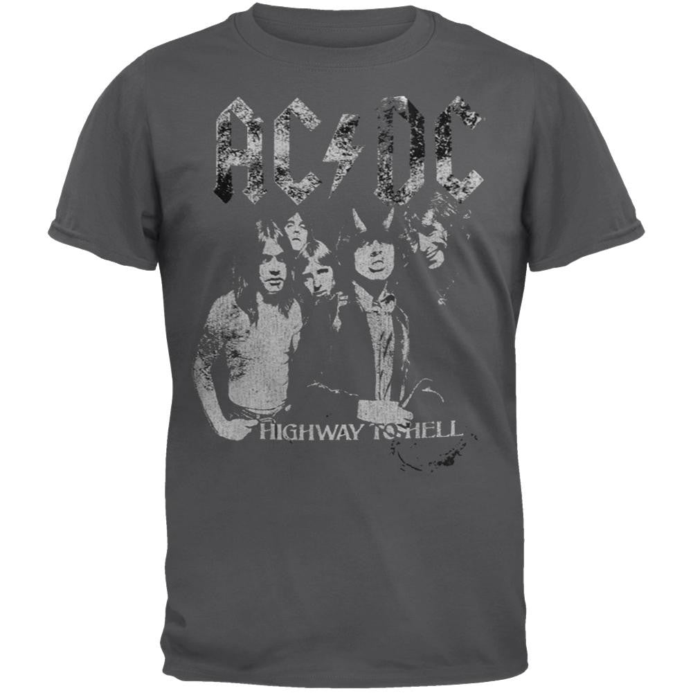 AC/DC - Highway To Hell Group Soft T-Shirt Men's T-Shirts AC/DC SM Grey