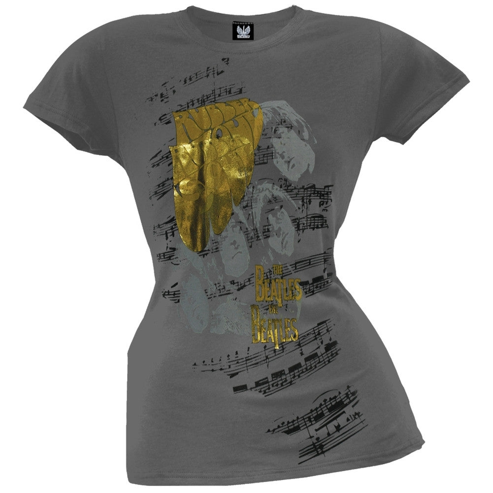 The Beatles - Rubber Soul Sheet Music Juniors T-Shirt Juniors T-Shirts The Beatles SM Grey