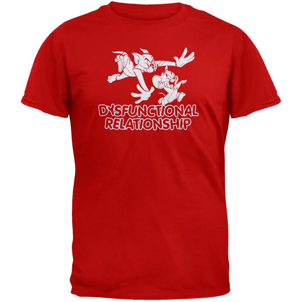 Tom and Jerry - Dysfunctional Flocked T-Shirt Men's T-Shirts Tom & Jerry