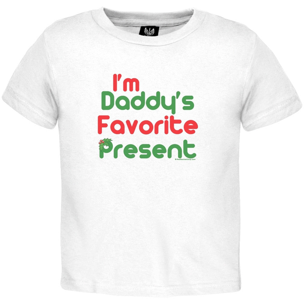 Daddy's Favorite Present - Holiday Toddler T-Shirt Toddler T-Shirts Old Glory 2T White