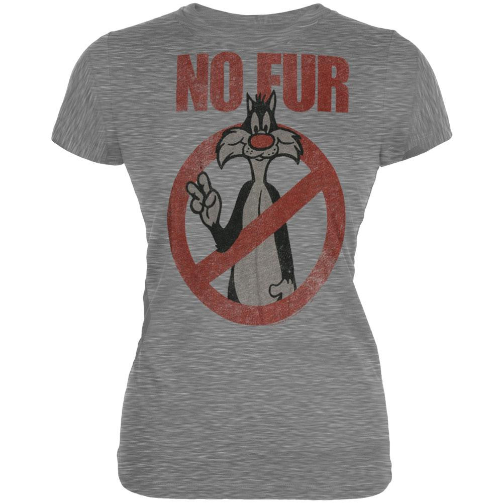 Looney Tunes - No Fur Juniors T-Shirt Juniors T-Shirts Looney Tunes LG Grey