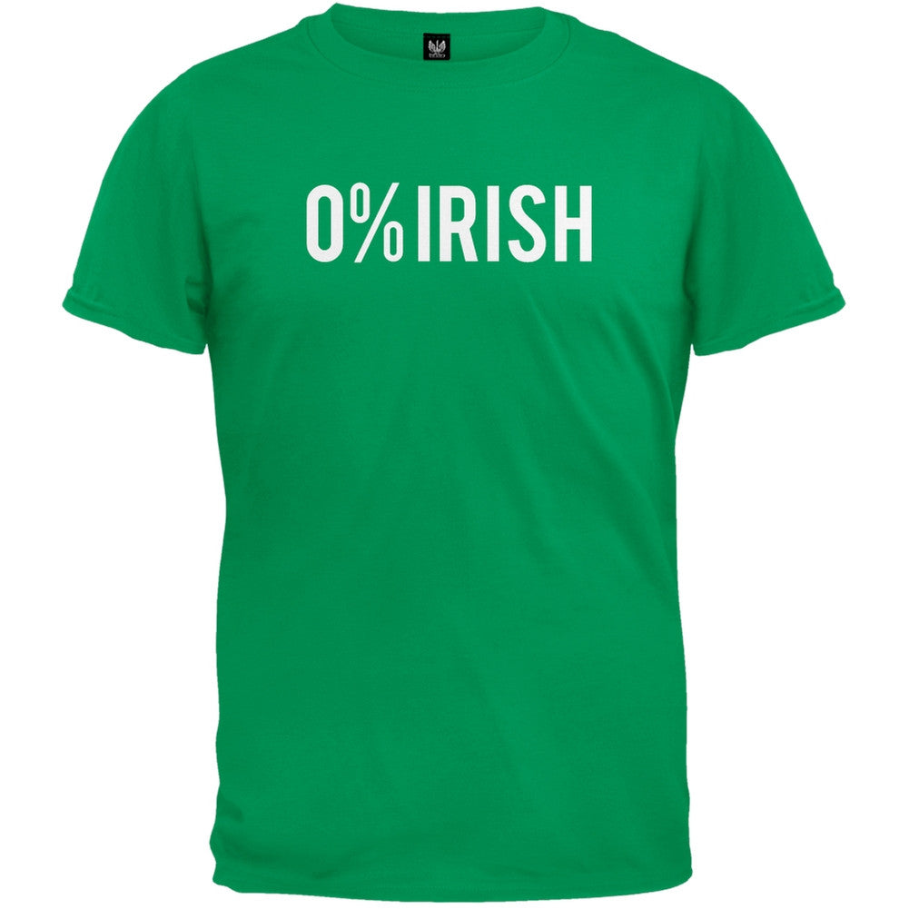 0% Irish 100% Drunk T-Shirt Men's T-Shirts St. Patrick's Day SM Green