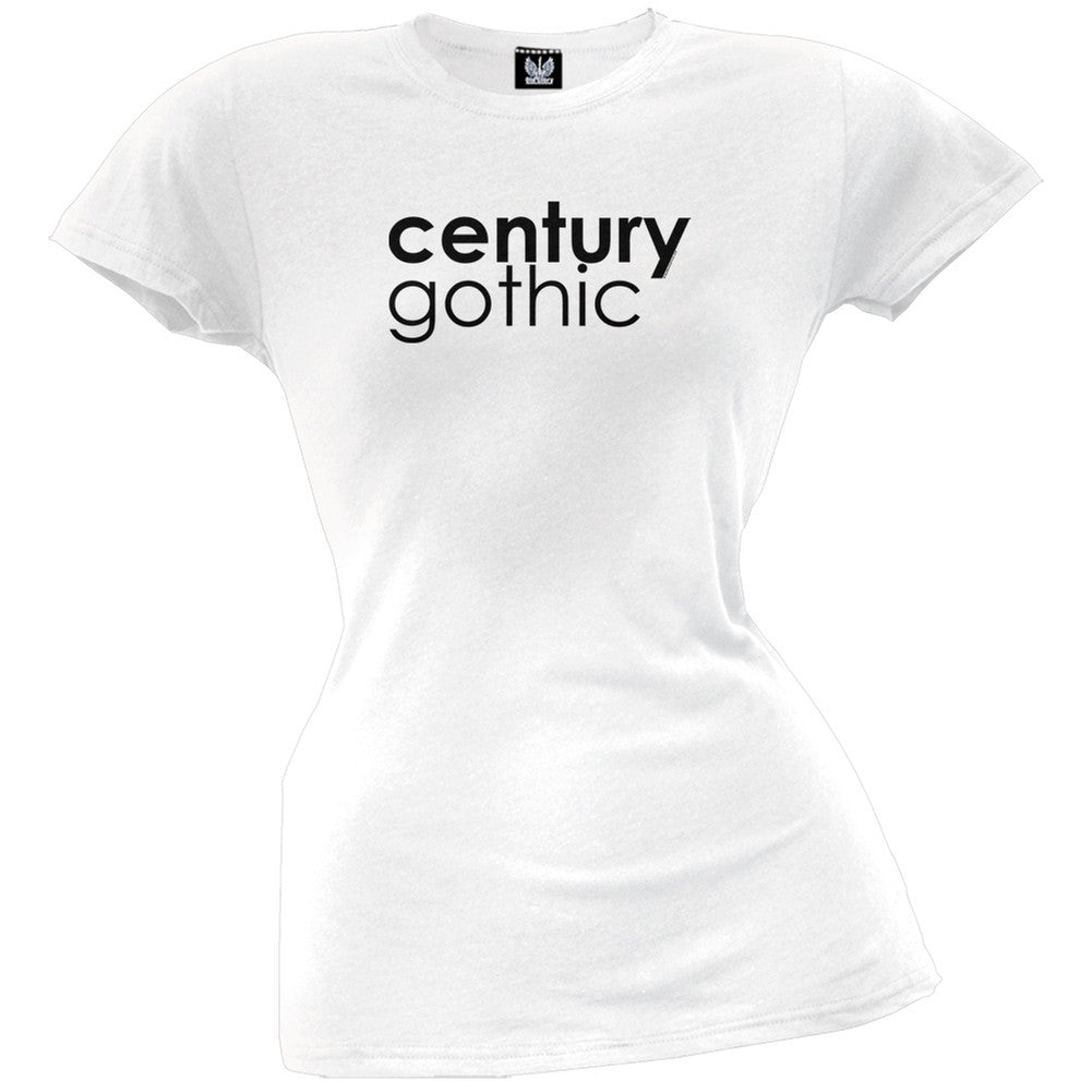 Century Gothic Juniors T-Shirt Juniors T-Shirts Old Glory LG White