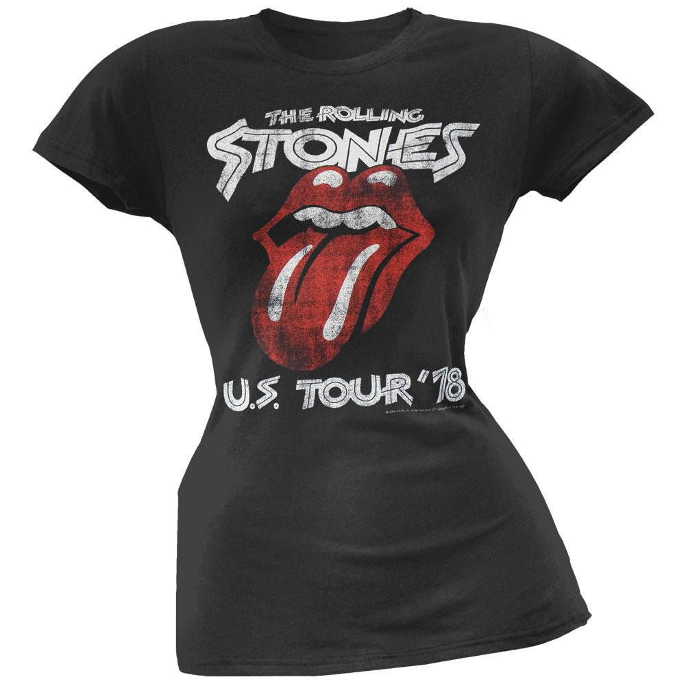 Rolling Stones - US Tour 78 Juniors T-Shirt Juniors T-Shirts Rolling Stones SM Black