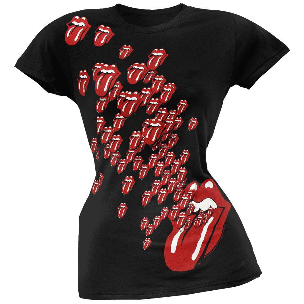Rolling Stones - Multiple Tongues Juniors T-Shirt Juniors T-Shirts Rolling Stones SM Black