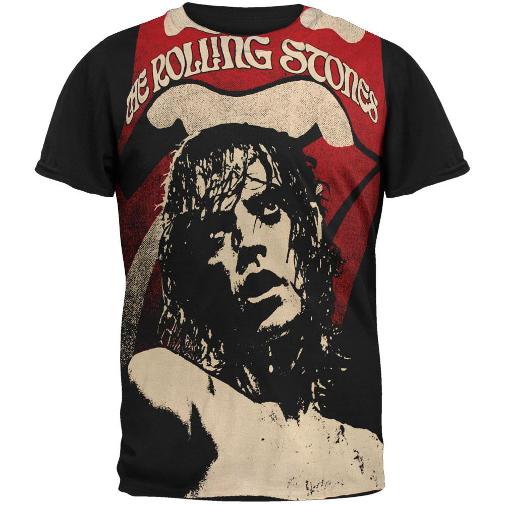 Rolling Stones - Mick Tongue Subway T-Shirt Men's T-Shirts Rolling Stones SM Black