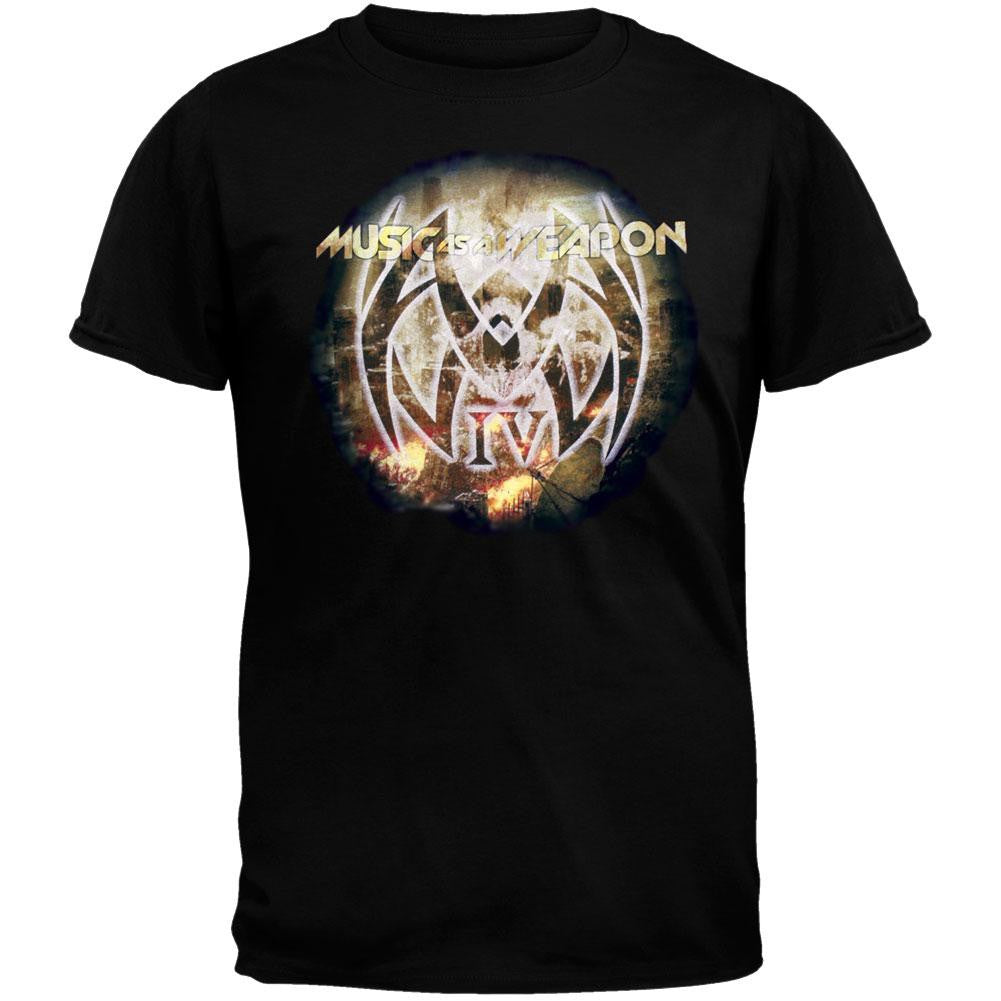 Music As A Weapon Tour - 09 Tour T-Shirt Men's T-Shirts Disturbed SM Black