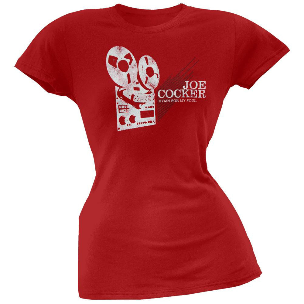 Joe Cocker - Tape Player Juniors T-Shirt Juniors T-Shirts Joe Cocker LG Red