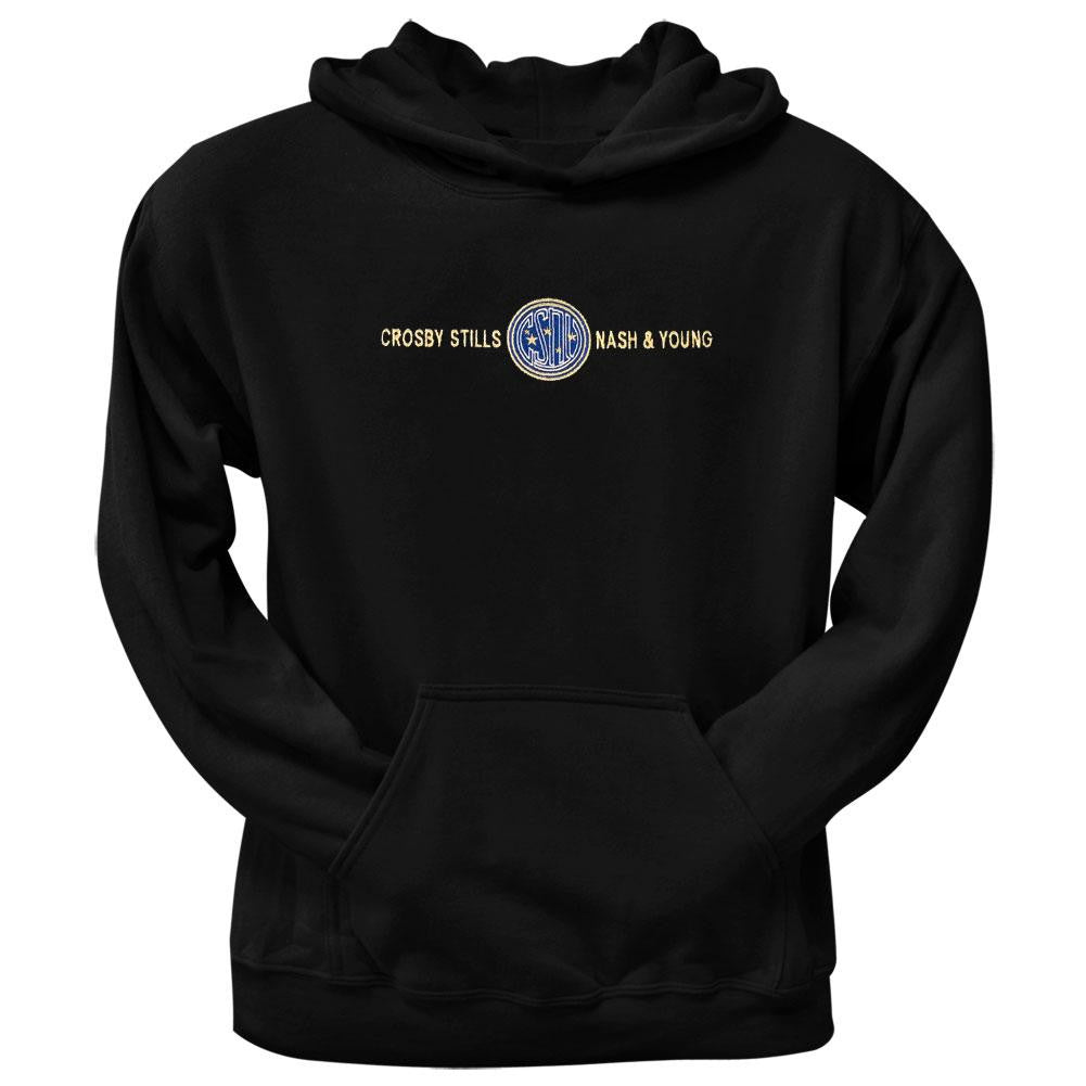 CSNY - Emblem Pullover Hoodie Men's Hoodies Crosby, Stills, Nash LG Black