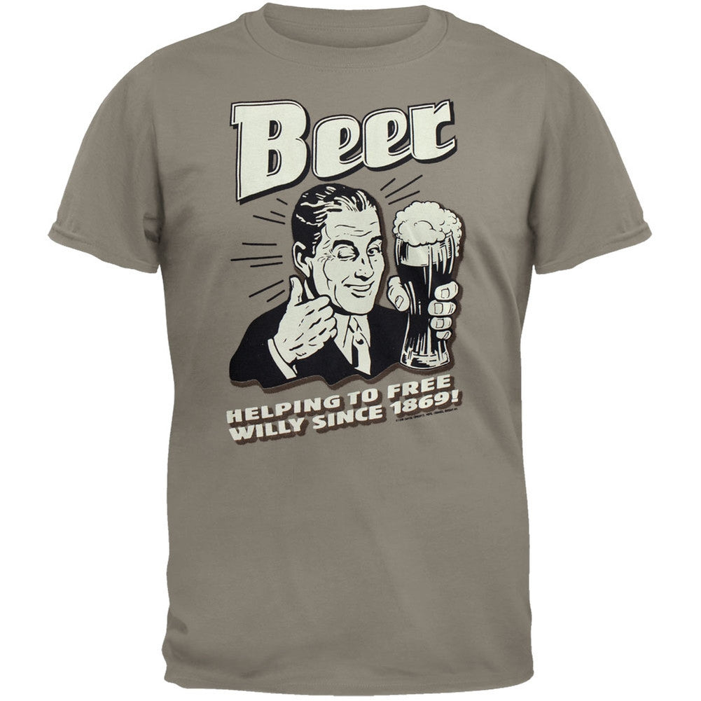 Beer - Helping To Free Willy T-Shirt Men's T-Shirts Old Glory LG Brown
