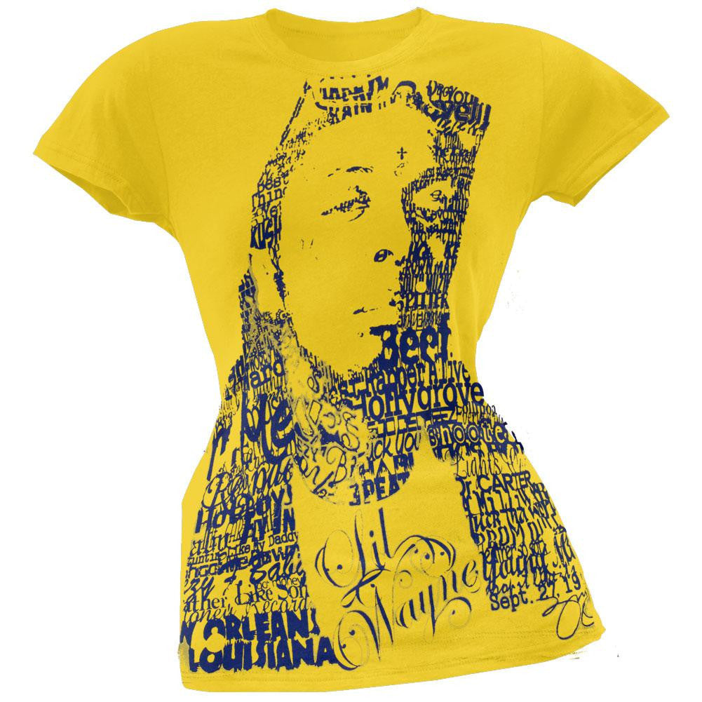 Lil Wayne - Playing With Fire Juniors T-Shirt Juniors T-Shirts Lil Wayne SM Yellow