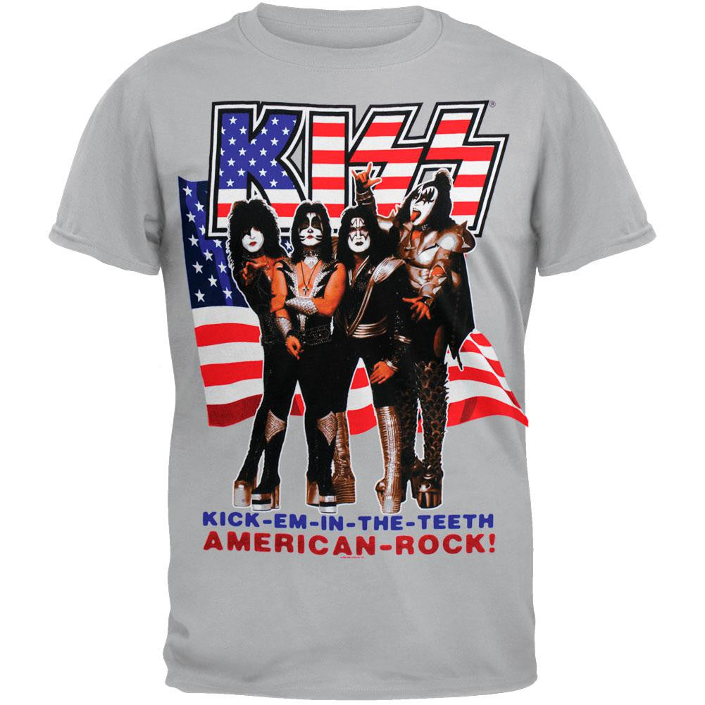 Kiss - Kick Em T-Shirt Men's T-Shirts Kiss SM Grey