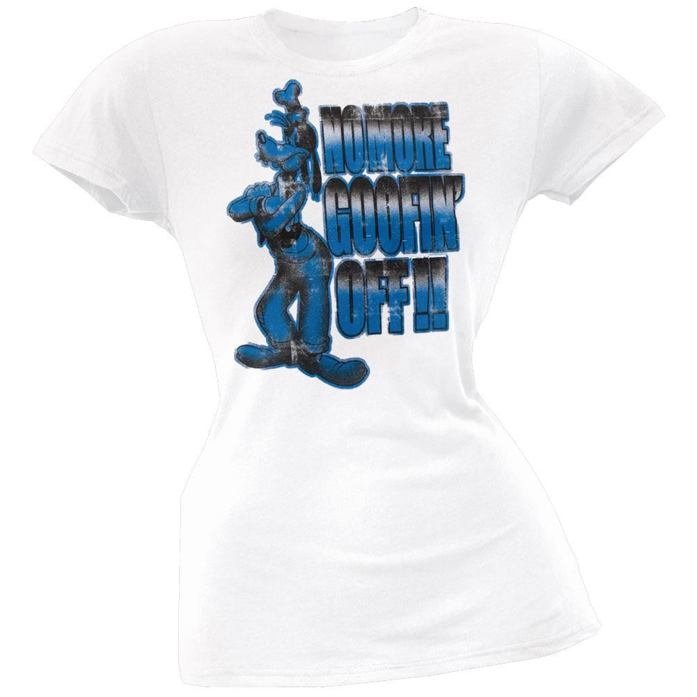 Goofy - No More Goofin Juniors T-Shirt Juniors T-Shirts Goofy LG White