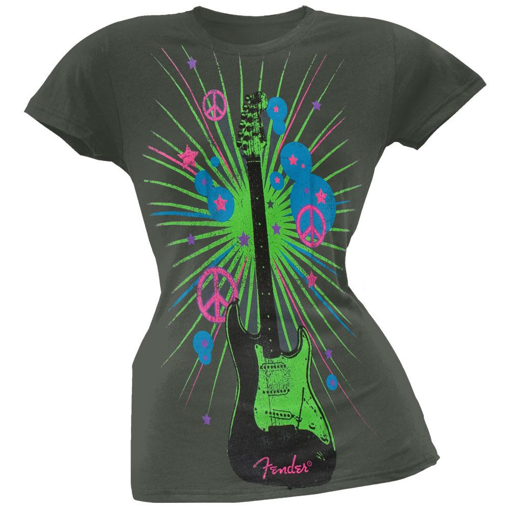 Fender Guitars Neon Stratocaster Juniors T Shirt - Grey Juniors T-Shirts Fender SM Grey