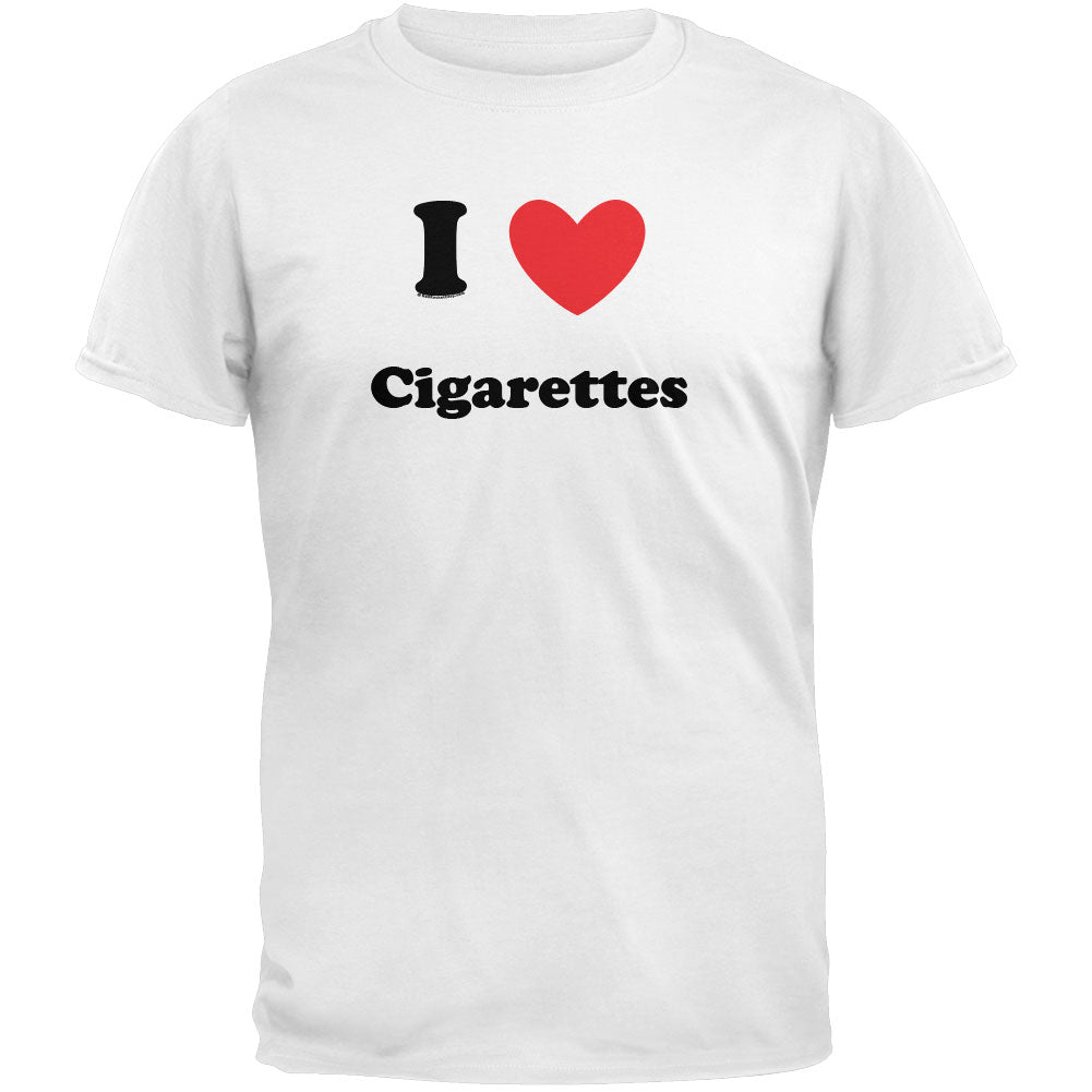 I Heart Cigarettes T-Shirt Men's T-Shirts Old Glory 2XL White