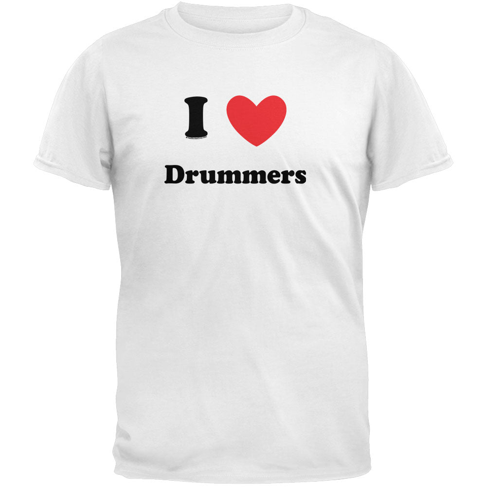 I Heart Drummers T-Shirt Men's T-Shirts Old Glory 2XL White