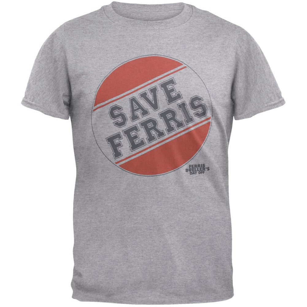 Ferris Bueller - Red Logo T-Shirt Men's T-Shirts Ferris Bueller's Day Off LG Grey