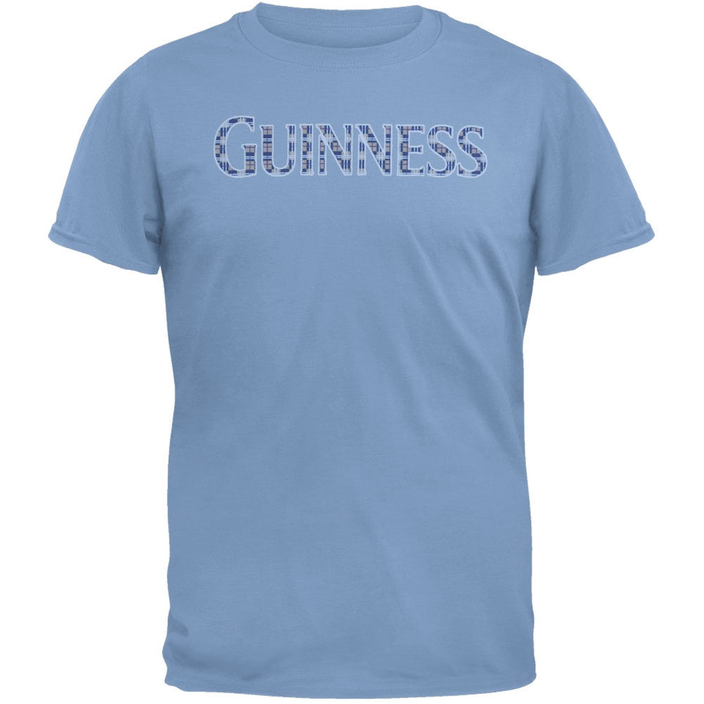 Guinness - Blue Plaid Logo T-Shirt Men's T-Shirts Guinness SM Light Blue