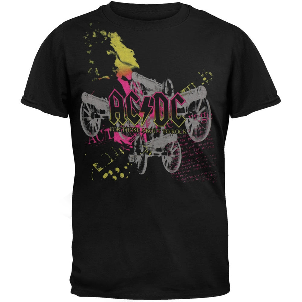 AC/DC - Neon Rock T-Shirt Men's T-Shirts AC/DC LG Black