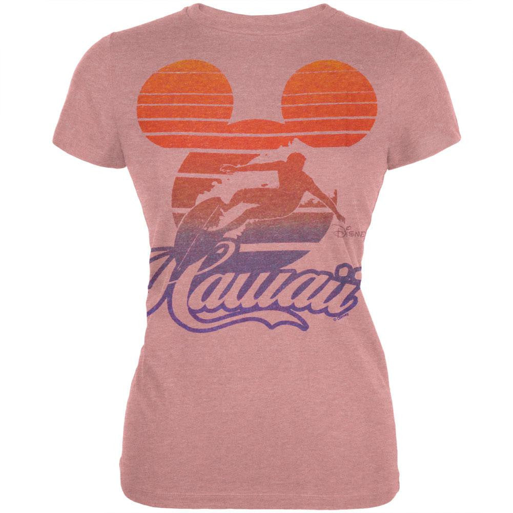 Mickey Mouse - Hawaii Surf Juniors T-Shirt Juniors T-Shirts Mickey Mouse LG Pink