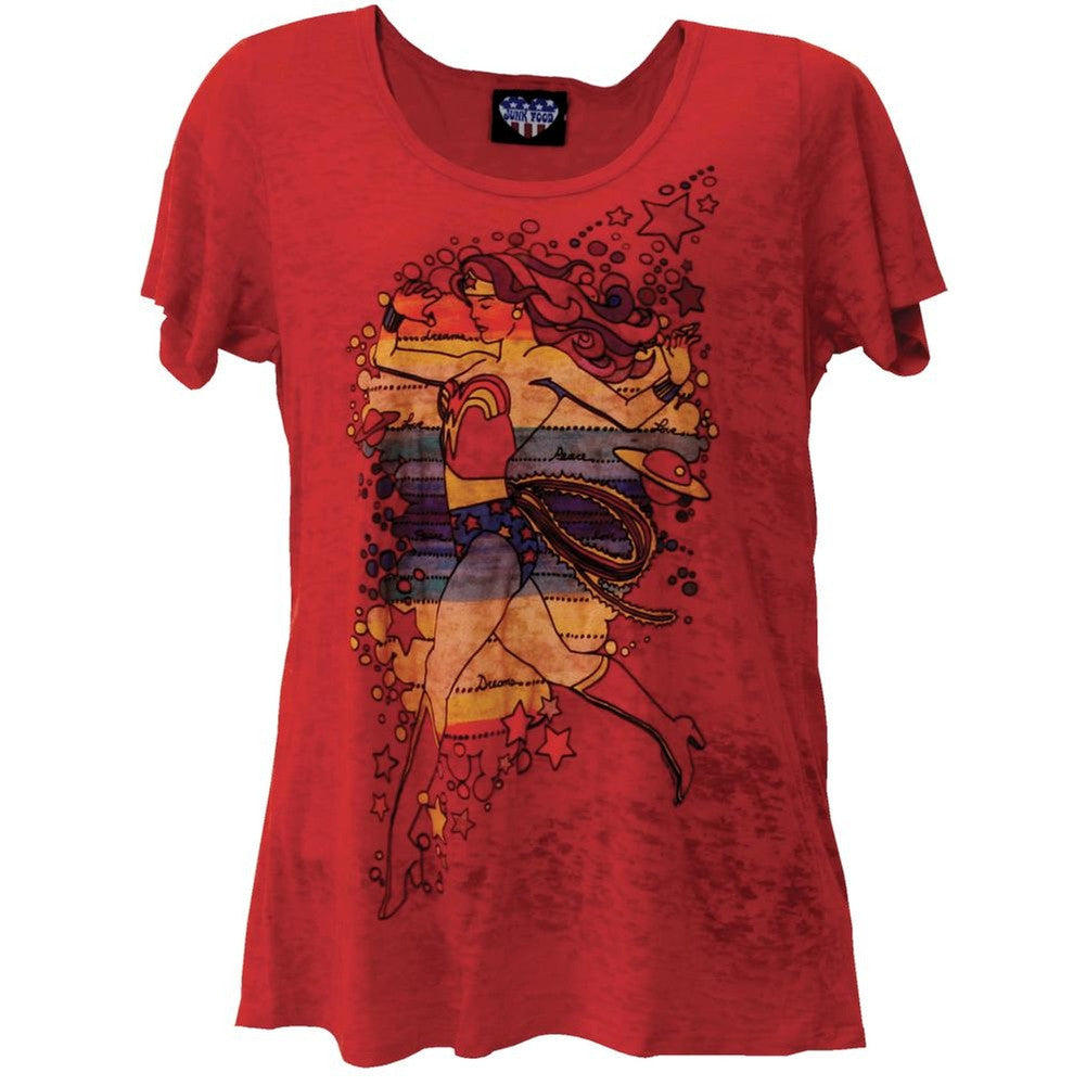Wonder Woman - Stars Juniors Boyfriend T-Shirt Juniors T-Shirts Wonder Woman