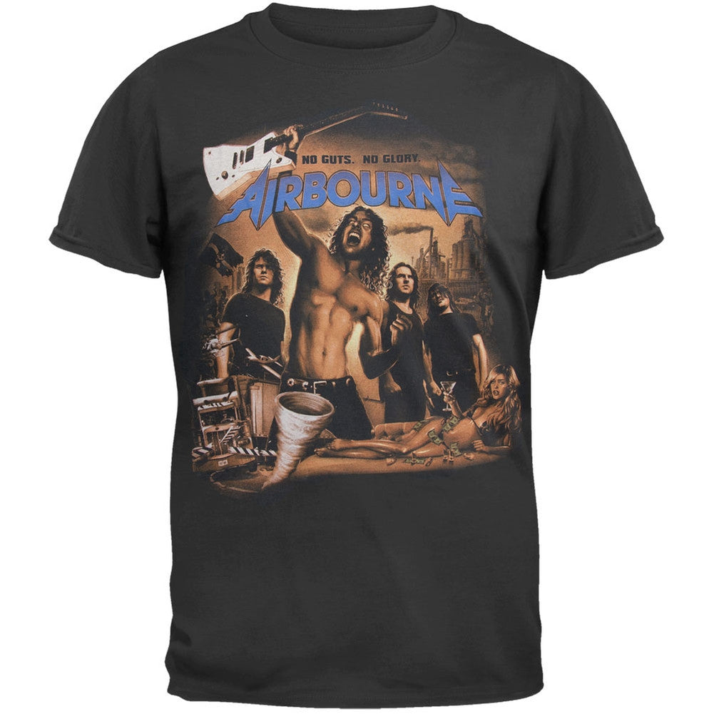 Airbourne - No Guts No Glory T-Shirt Men's T-Shirts Airborne SM Black