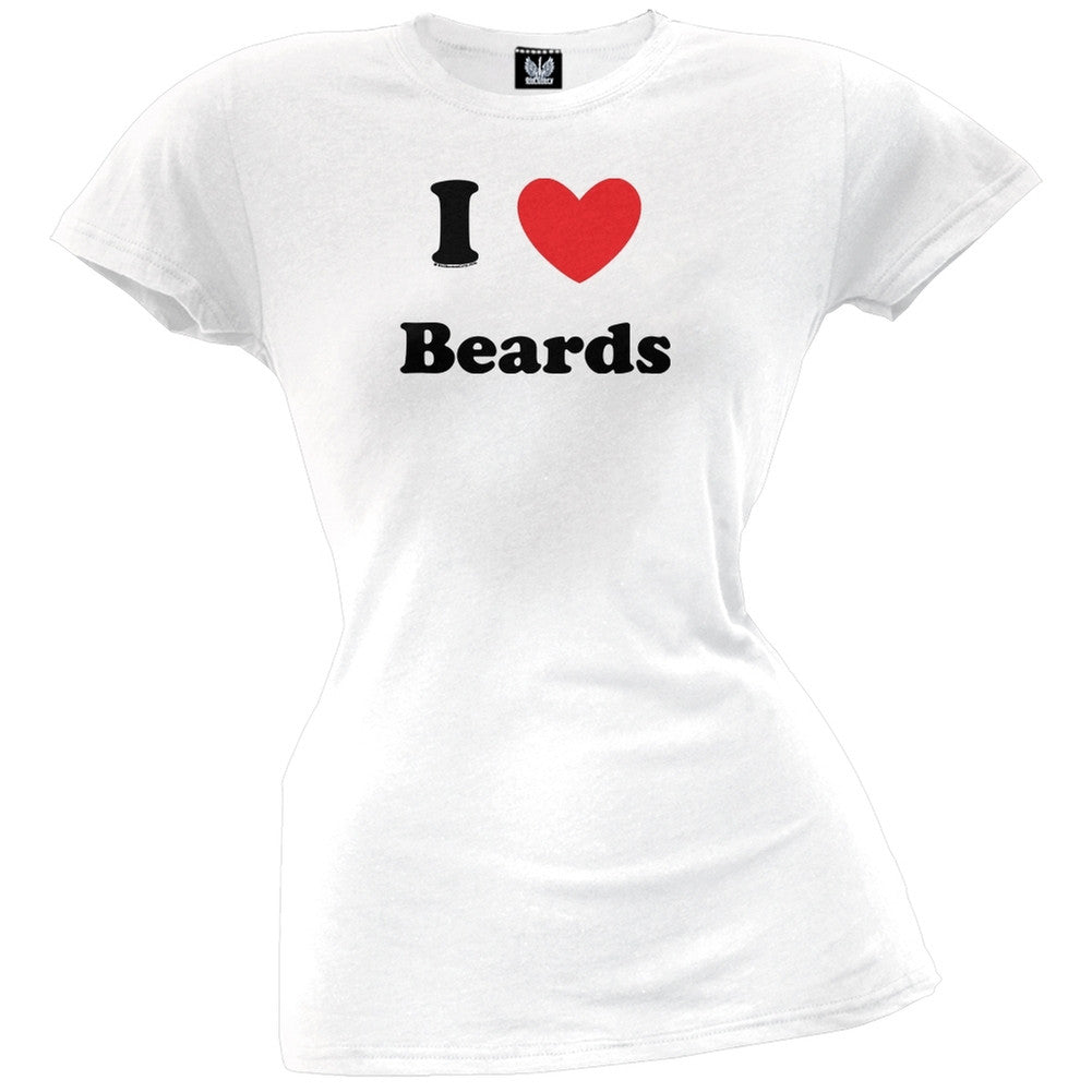 I Heart Beards Juniors T-Shirt Juniors T-Shirts Old Glory