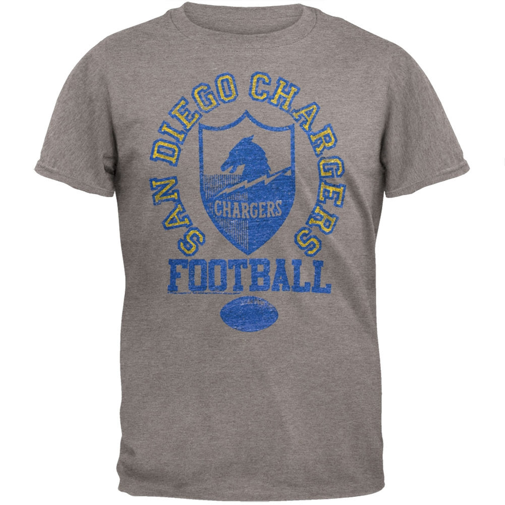 San Diego Chargers - Vintage Logo Grey Soft T-Shirt Men's T-Shirts San Diego Chargers SM Grey