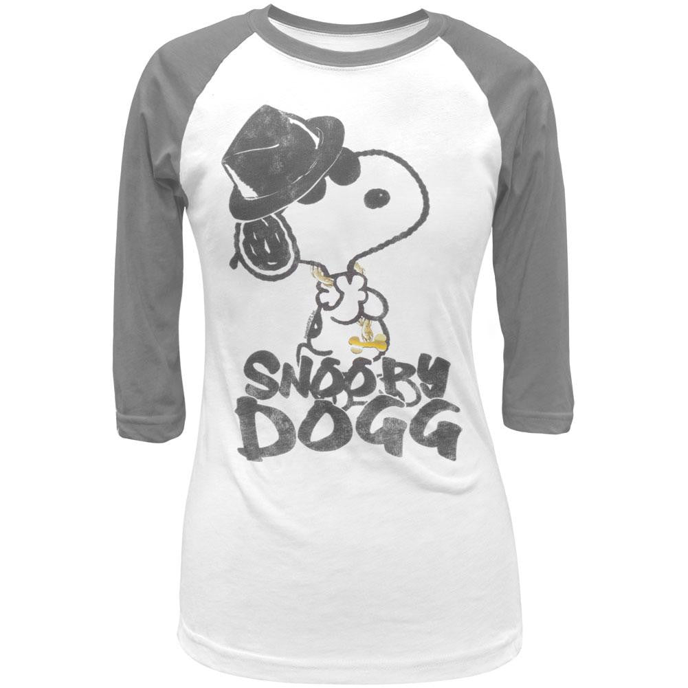 Peanuts - S-N-Double O-P-Y Juniors Raglan Juniors Raglans Peanuts LG White