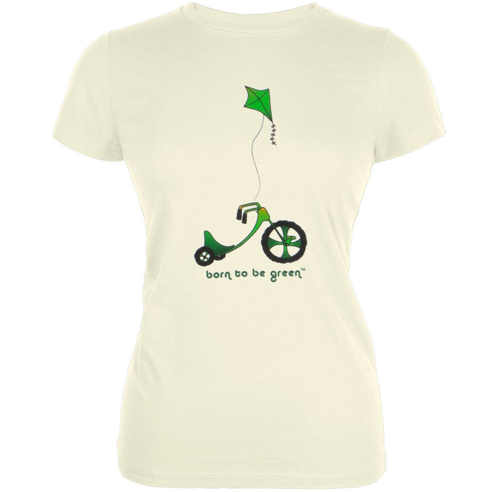 Born To Be Green - Big Wheel Organic Juniors T-Shirt Juniors T-Shirts Little Hippie SM Off-White