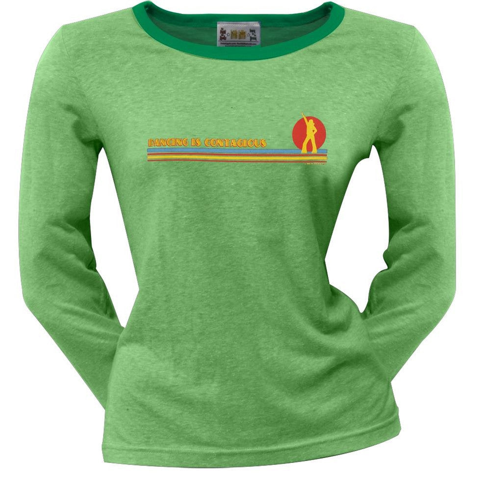 Little Hippie - Contagious Green Juniors Long Sleeve T-Shirt Juniors Long Sleeves Little Hippie