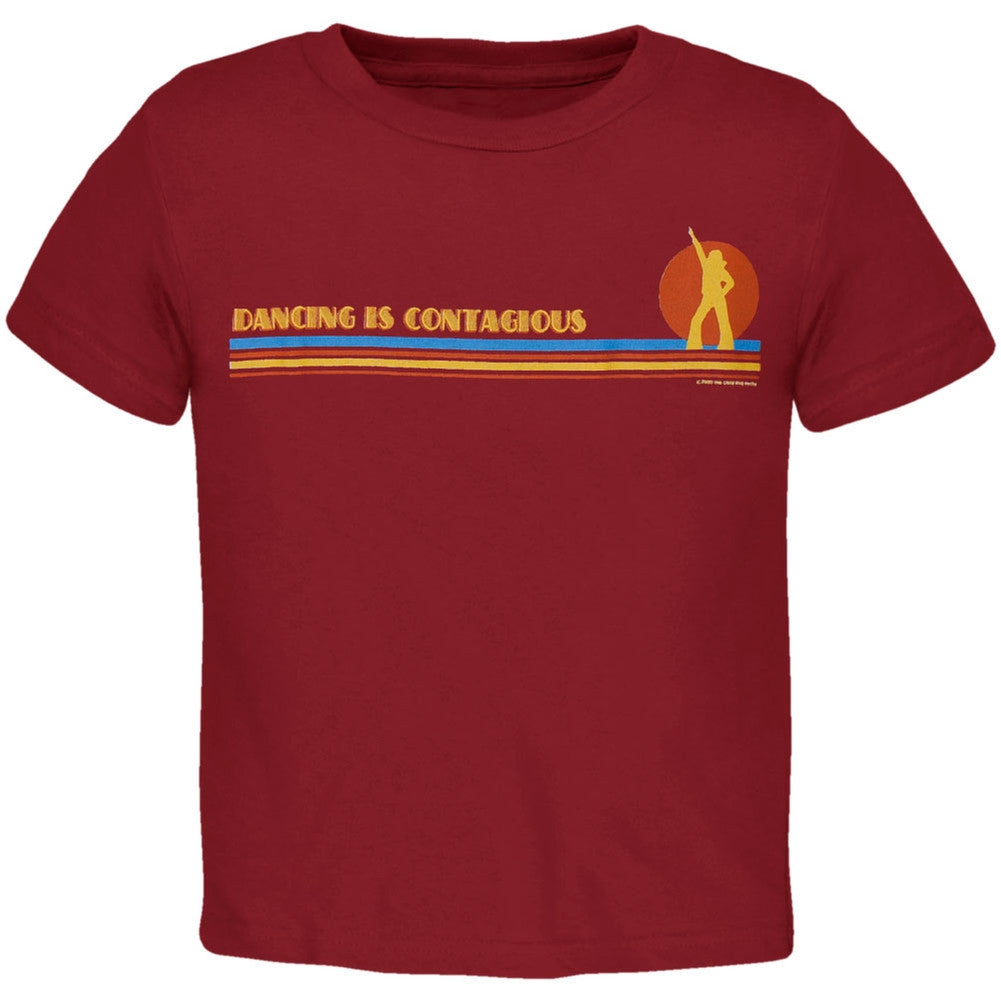 Little Hippie - Dancing Is Contagious Maroon Toddler T-Shirt Toddler T-Shirts Little Hippie